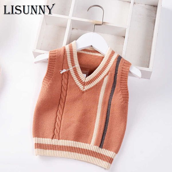 2021 spring autumn baby boys knit vest kids jumper sweaters tand children clothing v neck sleeveless striped pullover coat 1-5y y1024, Blue
2021 spring autumn baby boys knit vest kids jumper sweaters tand children clothing v neck sleeveless striped pullover coat 1-5y y1024, Blue