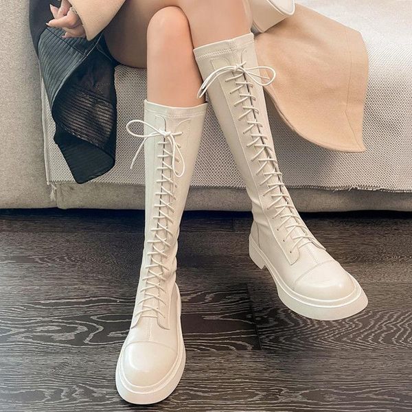 boots 2021 autumn women's lace up platform long tube high-heeled round head fashion thick heeled females black white
boots 2021 autumn women's lace up platform long tube high-heeled round head fashion thick heeled females black white