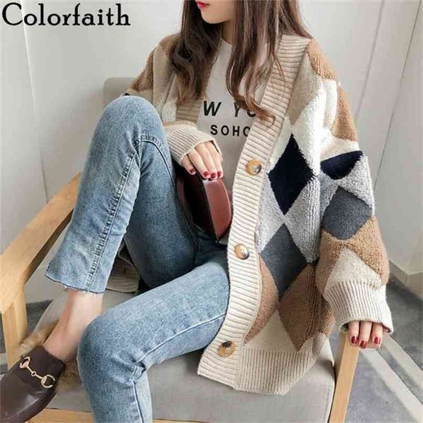 colorfaith women's sweaters winter spring plaid v-neck cardigans button puff sleeve checkered oversize sweater sw658 210908, White;black
colorfaith women's sweaters winter spring plaid v-neck cardigans button puff sleeve checkered oversize sweater sw658 210908, White;black