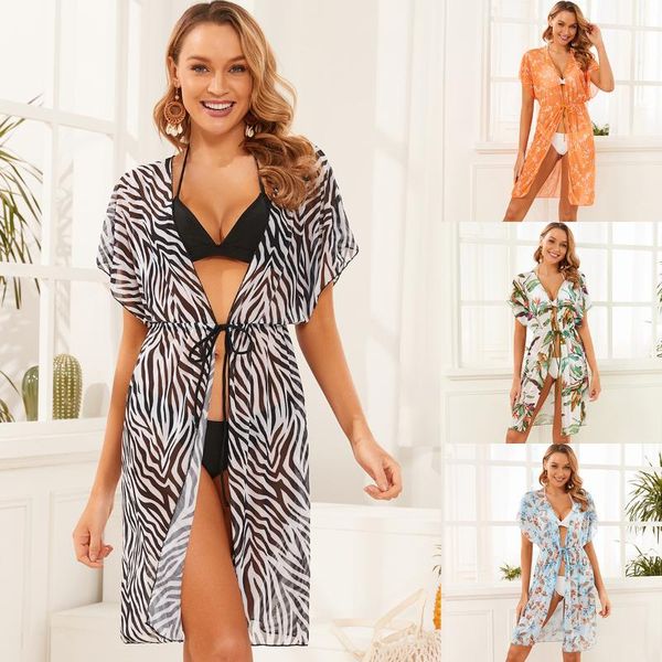 women's swimwear 2021 beach suit long lace half-sleeved chiffon print blouse swimsuit cover up dresses and tunics bikini pareo, White;black
women's swimwear 2021 beach suit long lace half-sleeved chiffon print blouse swimsuit cover up dresses and tunics bikini pareo, White;black