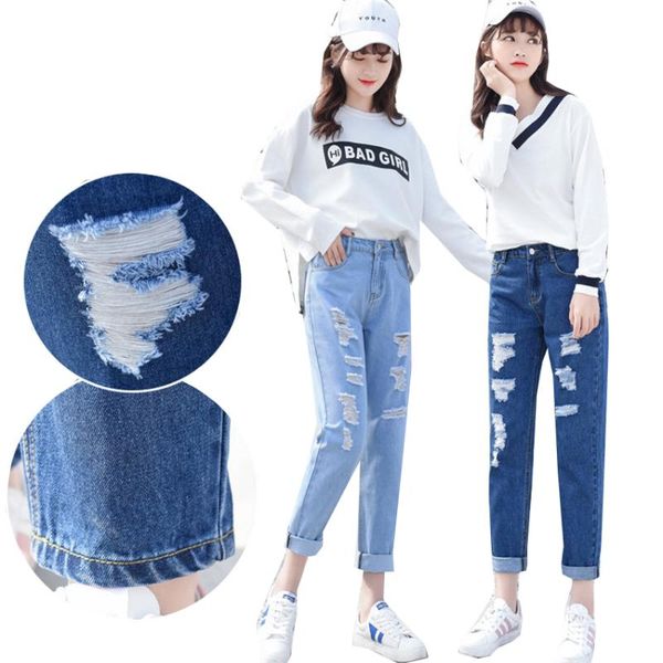 spring slim mom style straight jeans korean fb student all-match women hole denim autumn lady nine pants wz446 women's, Blue
spring slim mom style straight jeans korean fb student all-match women hole denim autumn lady nine pants wz446 women's, Blue