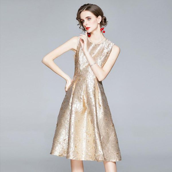 women spring luxury jacquard dress vintage a-line cocktail party robe femme designer tank vestidos casual dresses, Black;gray
women spring luxury jacquard dress vintage a-line cocktail party robe femme designer tank vestidos casual dresses, Black;gray