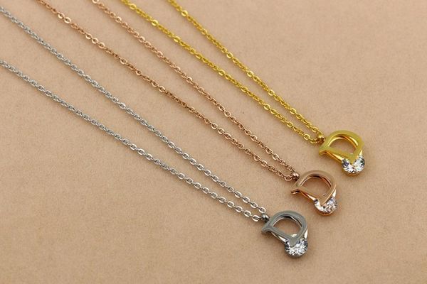 pendant necklaces fashion stainless steel love zircon crystal d letter necklace rose gold color women female party gift, Silver
pendant necklaces fashion stainless steel love zircon crystal d letter necklace rose gold color women female party gift, Silver