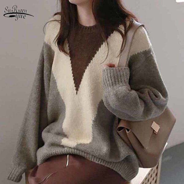 winter clothes women long sleeve knitted loose jumper pullover o-neck v-shaped stitching sweater 11648 210427, White;black
winter clothes women long sleeve knitted loose jumper pullover o-neck v-shaped stitching sweater 11648 210427, White;black