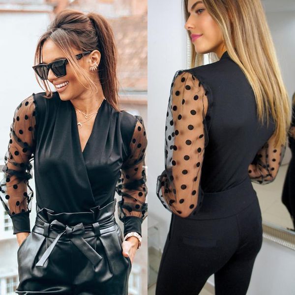 women mesh puff long sheer sleeve sweater turtle neck pullover blouse shirts women's blouses &, White
women mesh puff long sheer sleeve sweater turtle neck pullover blouse shirts women's blouses &, White