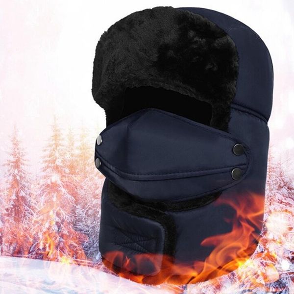 berets caps scarf russian snow ski trooper earflap hat cap with fack mask trapper thermal men women winter warm bomber hats, Blue;gray
berets caps scarf russian snow ski trooper earflap hat cap with fack mask trapper thermal men women winter warm bomber hats, Blue;gray