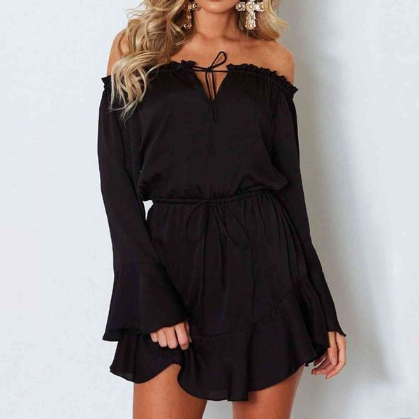 deep slash neck off shoulder dress ladies long sleeve solid flare dresses party high waist dress stylish bar women, Black;gray
deep slash neck off shoulder dress ladies long sleeve solid flare dresses party high waist dress stylish bar women, Black;gray