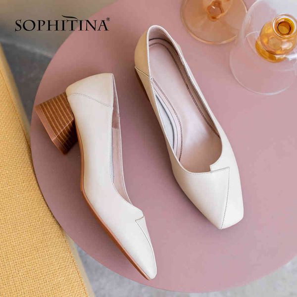 sophitina office women's pumps cow leather square toe fashion concise slip-on shoes square heel elegant pumps po514 210513, Black
sophitina office women's pumps cow leather square toe fashion concise slip-on shoes square heel elegant pumps po514 210513, Black