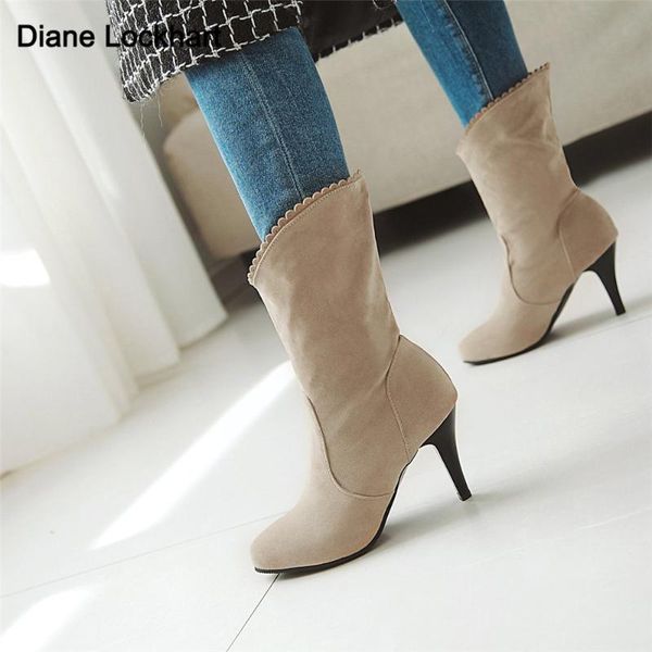 boots women shoes 2021 brand design platform thin high heels fashion winter party ladies mid calf female botas, Black
boots women shoes 2021 brand design platform thin high heels fashion winter party ladies mid calf female botas, Black