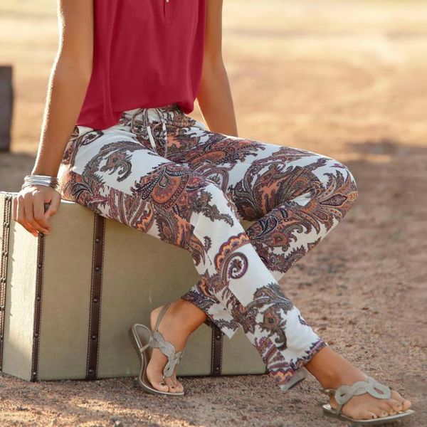 women's pants & capris high waist summer fashion women pantalones de mujer floral printing easy trousers boho beach pockets, Black;white
women's pants & capris high waist summer fashion women pantalones de mujer floral printing easy trousers boho beach pockets, Black;white