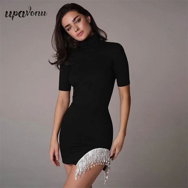 summer women fringed diamond bandage dress black high neck short sleeve bodycon mini club party vestido 210524, Black;gray
summer women fringed diamond bandage dress black high neck short sleeve bodycon mini club party vestido 210524, Black;gray