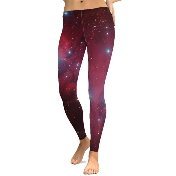 women's leggings fashionprint red galaxy print fun fashion 3d, Black