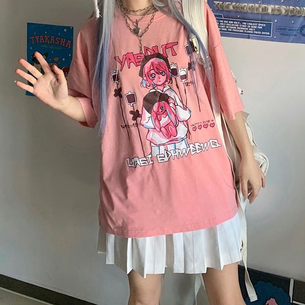 women's t-shirt summer japanese casual anime women cartoon harajuku loose large size y2k vintage punk tees hip-hop clothing, White
women's t-shirt summer japanese casual anime women cartoon harajuku loose large size y2k vintage punk tees hip-hop clothing, White