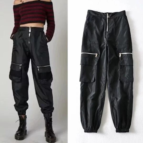 women's pants & capris black chic cargo spring autumn streetwear long slim casual ladies bf style carrot pocket trousers, Black;white
women's pants & capris black chic cargo spring autumn streetwear long slim casual ladies bf style carrot pocket trousers, Black;white
