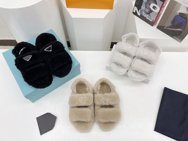 autumn/winter sandals with triangular buckles pure sheep fur fabric and shoe lining luxury women slippers boots original package box size 35, Black
autumn/winter sandals with triangular buckles pure sheep fur fabric and shoe lining luxury women slippers boots original package box size 35, Black