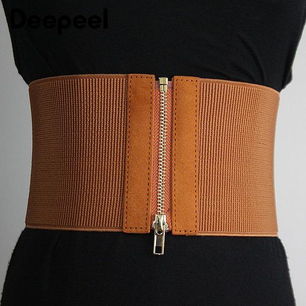 belts deepeel 1pc 12*64-74cm fashion women's elastic wide belt cummerbunds zipper decorative corset luxury clothing accessories, Black;brown
belts deepeel 1pc 12*64-74cm fashion women's elastic wide belt cummerbunds zipper decorative corset luxury clothing accessories, Black;brown