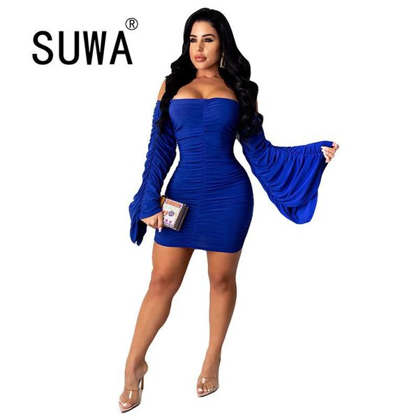 off shoulder solid pleated ruched mini dress women slash neck stacked flare sleeve skinny elegant mujer slim fit vestidos casual dresses, Black;gray
off shoulder solid pleated ruched mini dress women slash neck stacked flare sleeve skinny elegant mujer slim fit vestidos casual dresses, Black;gray