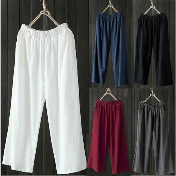 women's pants & capris plus size white cotton women summer elastic waist loose casual black wide leg pocket linen trousers, Black;white
women's pants & capris plus size white cotton women summer elastic waist loose casual black wide leg pocket linen trousers, Black;white