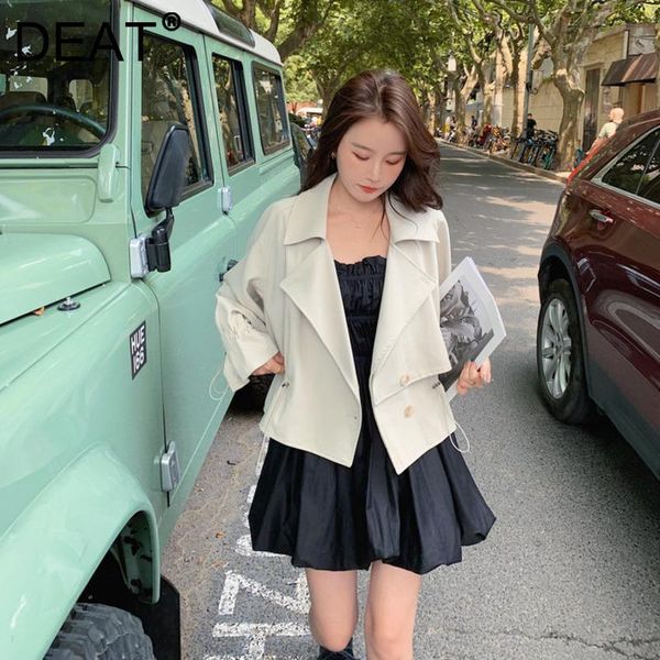 women's suits & blazers deat women jackets drawstring elastic waist lapel collar long sleeve loose casual style coat 2021 autumn fashio, White;black
women's suits & blazers deat women jackets drawstring elastic waist lapel collar long sleeve loose casual style coat 2021 autumn fashio, White;black