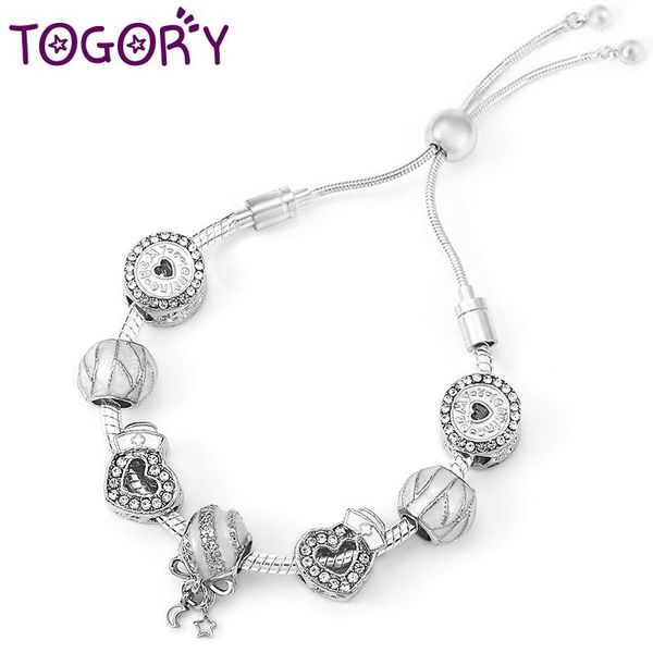 charm bracelets togory silver color adjustable chain with white enamel heart star beads for women men jewelry gift, Golden;silver
charm bracelets togory silver color adjustable chain with white enamel heart star beads for women men jewelry gift, Golden;silver