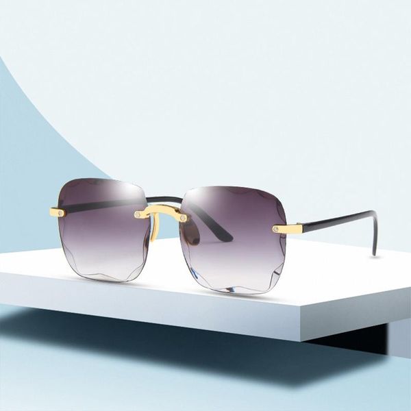 sunglasses fashion trend frameless square for women classic retro ladies summer travel driving uv400 sun glasses shades eyewear, White;black 
sunglasses fashion trend frameless square for women classic retro ladies summer travel driving uv400 sun glasses shades eyewear, White;black