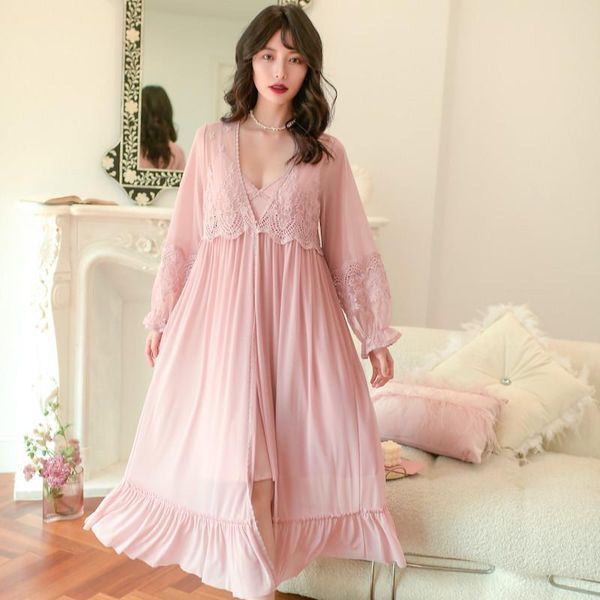 vintage loose nightgowns spring summer modal gauze women's robe sets deep v- neck ladies lingerie solid color sleepwear, Black;red
vintage loose nightgowns spring summer modal gauze women's robe sets deep v- neck ladies lingerie solid color sleepwear, Black;red