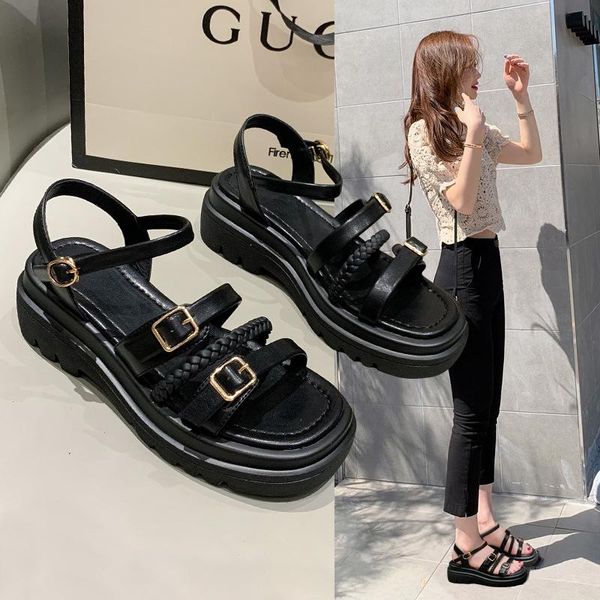 sandals buckle women 2021 summer breathable all-match casual thick-soled comfortable beach shoes korean flat women's, Black
sandals buckle women 2021 summer breathable all-match casual thick-soled comfortable beach shoes korean flat women's, Black