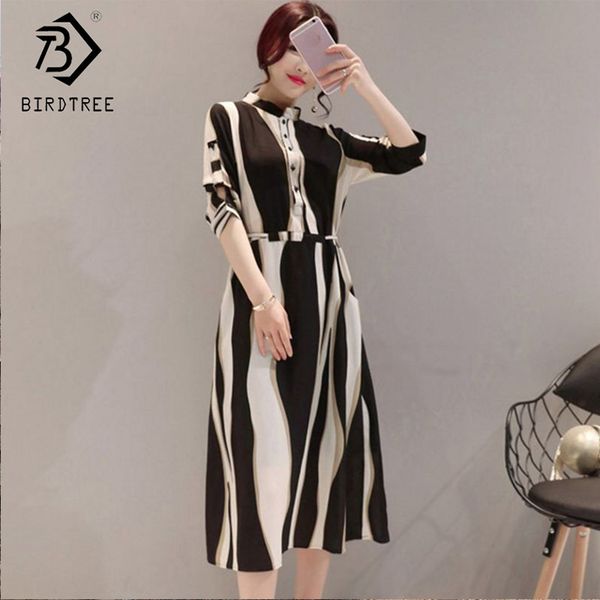 summer korean style women stand collar striped fashion casual elegance sweet slim button mid-calf dresses s d89316q 210416, Black;gray
summer korean style women stand collar striped fashion casual elegance sweet slim button mid-calf dresses s d89316q 210416, Black;gray