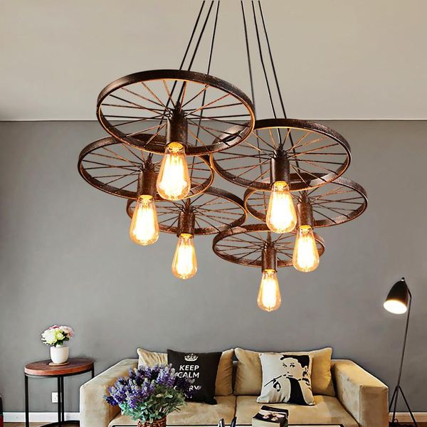 retro vintage loft industrial style decoration bar restaurant living room nostalgic iron bicycle wheel led ceiling chandelier chandeliers
retro vintage loft industrial style decoration bar restaurant living room nostalgic iron bicycle wheel led ceiling chandelier chandeliers