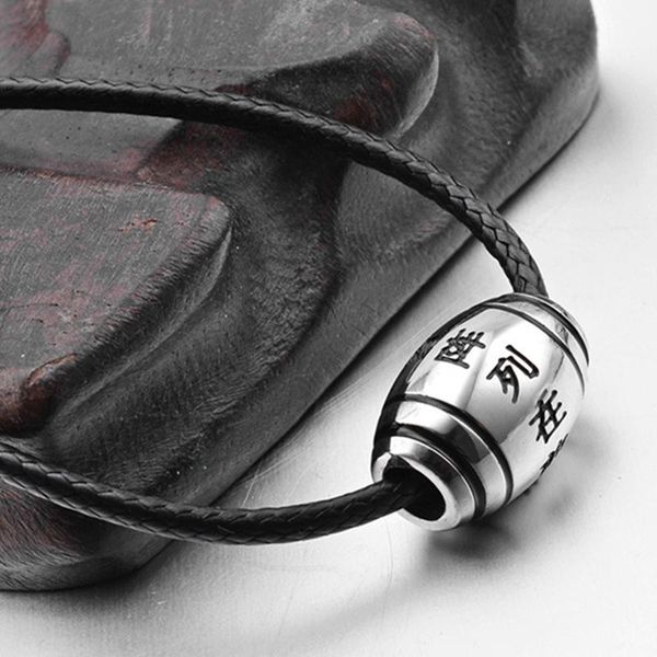 chains chinese style six-character mantra pendant men and women amulet titanium steel necklace with leather rope chain, Silver
chains chinese style six-character mantra pendant men and women amulet titanium steel necklace with leather rope chain, Silver