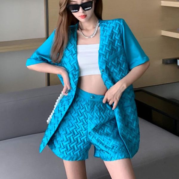 women's tracksuits streetwear two piece set women v-neck weave splicing blazer coat + high waist shorts suits fashion pant summer 2, Gray
women's tracksuits streetwear two piece set women v-neck weave splicing blazer coat + high waist shorts suits fashion pant summer 2, Gray
