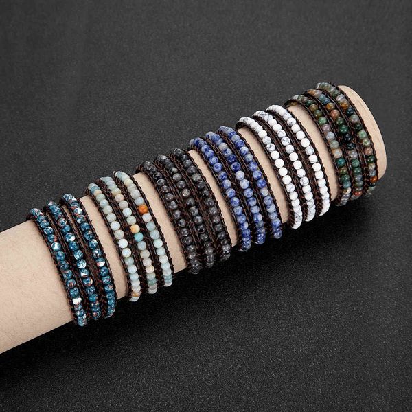 6 styles natural stone bracelet 3 strands leather adjustable wrap bracelets for women men friendship luxury sunflower jewelry, Red;brown
6 styles natural stone bracelet 3 strands leather adjustable wrap bracelets for women men friendship luxury sunflower jewelry, Red;brown
