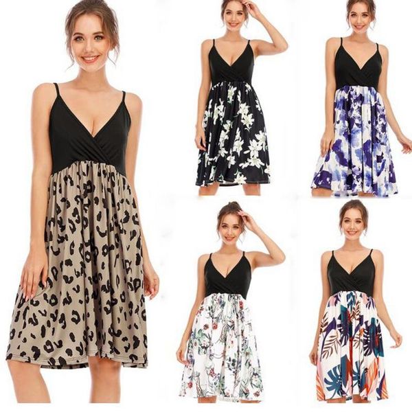 40# summer dress women's fashion casual print v-neck suspender sleeveless knee length vestido de mujer dresses, Black;gray
40# summer dress women's fashion casual print v-neck suspender sleeveless knee length vestido de mujer dresses, Black;gray