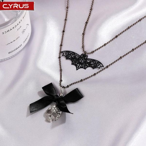 pendant necklaces halloween bat skull necklace for women goth multi-layer aesthetic black bowknot gothic jewelry pendants trend, Silver
pendant necklaces halloween bat skull necklace for women goth multi-layer aesthetic black bowknot gothic jewelry pendants trend, Silver