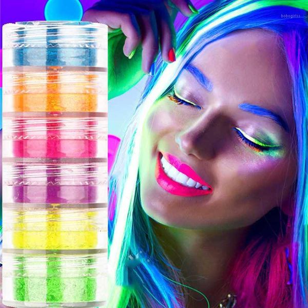 6pcs/set neon matte eyeshadow powder green yellow purple fluorescent waterproof glitter eye shadow luminous pigment makeup dust1, Silver;gold
6pcs/set neon matte eyeshadow powder green yellow purple fluorescent waterproof glitter eye shadow luminous pigment makeup dust1, Silver;gold