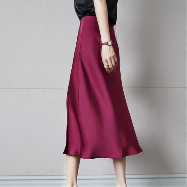 korean silk heavy midi women skirts satin high waist split plus size faldas mujer moda, Black
korean silk heavy midi women skirts satin high waist split plus size faldas mujer moda, Black