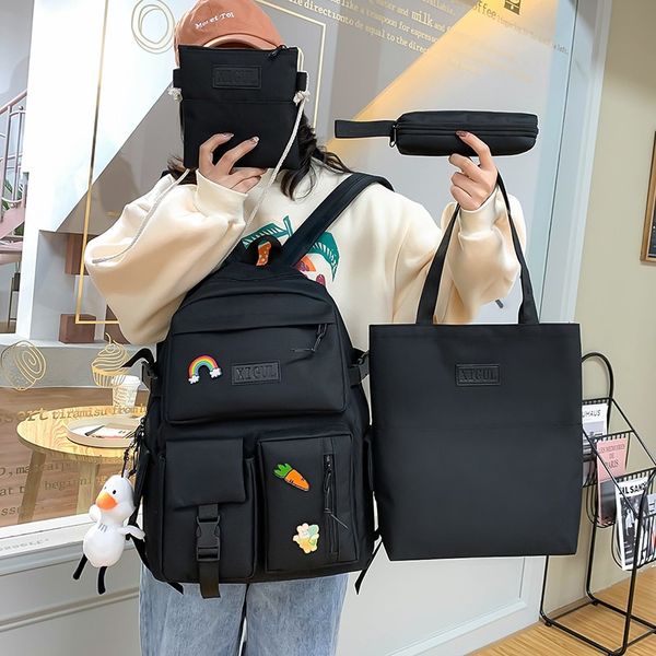 4 pcs sets canvas schoolbags for teenage girls women backpack canvas kids primary school bag college student lapbackpacks
4 pcs sets canvas schoolbags for teenage girls women backpack canvas kids primary school bag college student lapbackpacks