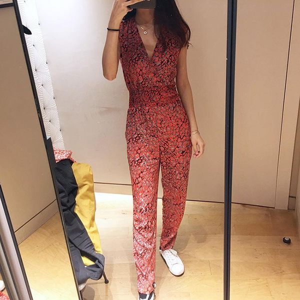 women's pants & capris french 2021 autumn and winter products noble v-neck print waist jumpsuit women, Black;white
women's pants & capris french 2021 autumn and winter products noble v-neck print waist jumpsuit women, Black;white