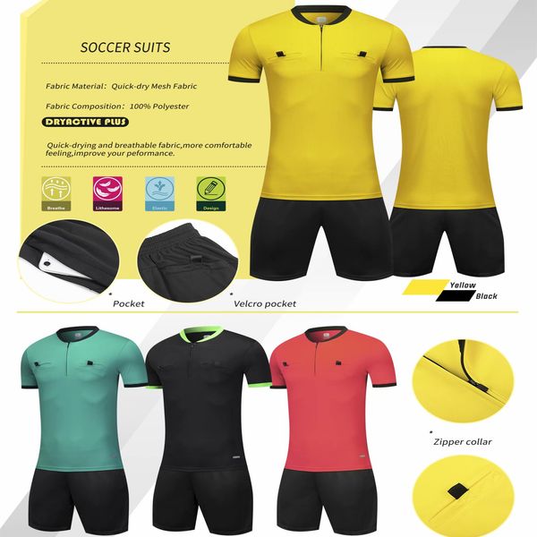 soccer jersey set referee's uniform short sleeve set football shirt sportswear training suits, Black;yellow
soccer jersey set referee's uniform short sleeve set football shirt sportswear training suits, Black;yellow