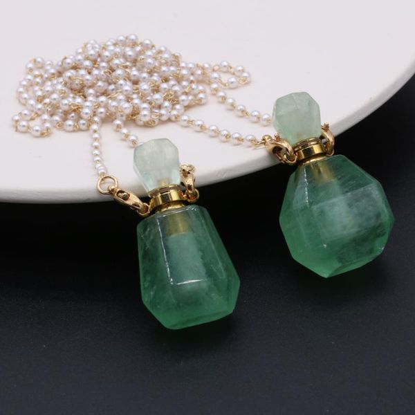 pendant necklaces women essential oil diffuser natural green aventurines perfume bottle necklace pearl chain fit jewerly party gift, Silver
pendant necklaces women essential oil diffuser natural green aventurines perfume bottle necklace pearl chain fit jewerly party gift, Silver