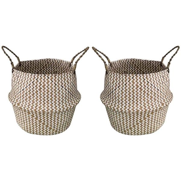 storage baskets 2 pcs foldable handmade wicker rattan straw garden flower pot pattern clothes basket (middle diameter 31cm & 26cm)
storage baskets 2 pcs foldable handmade wicker rattan straw garden flower pot pattern clothes basket (middle diameter 31cm & 26cm)