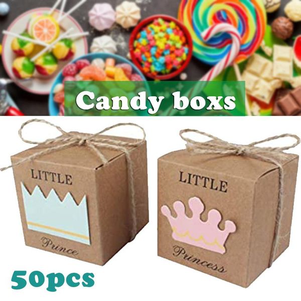 50pcs baby shower favor box kraft paper candy gift packing little princess prince crown bag for birthday k888 wrap
50pcs baby shower favor box kraft paper candy gift packing little princess prince crown bag for birthday k888 wrap