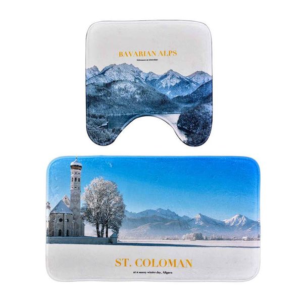 bath mats 2pcs soft mat u-shaped & rectangle winter scenery polyester absorbent anti-slip rug for home
bath mats 2pcs soft mat u-shaped & rectangle winter scenery polyester absorbent anti-slip rug for home