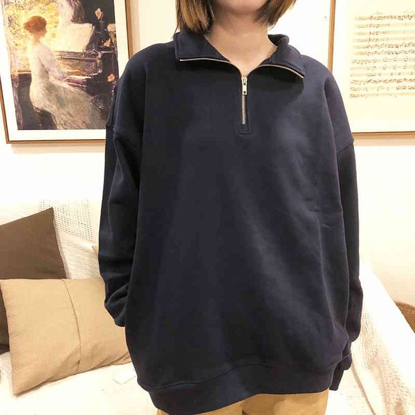 women's hoodies & sweatshirts loose hoodie of cotton, vintage female fashion chic for spring-fall 05k6, Black
women's hoodies & sweatshirts loose hoodie of cotton, vintage female fashion chic for spring-fall 05k6, Black