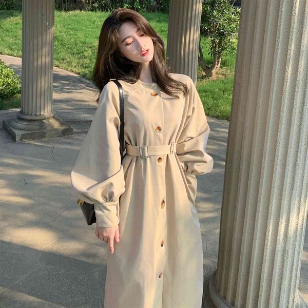 autumn and winter temperament korean style loose mid-length round neck windbreaker jacket women 210514, Tan;black
autumn and winter temperament korean style loose mid-length round neck windbreaker jacket women 210514, Tan;black