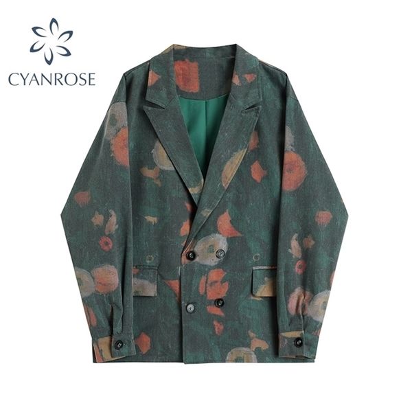 fashion women blazers and jackets vintage print autumn winter casual loose long sleeve coat female outerwear chic 210515, White;black
fashion women blazers and jackets vintage print autumn winter casual loose long sleeve coat female outerwear chic 210515, White;black