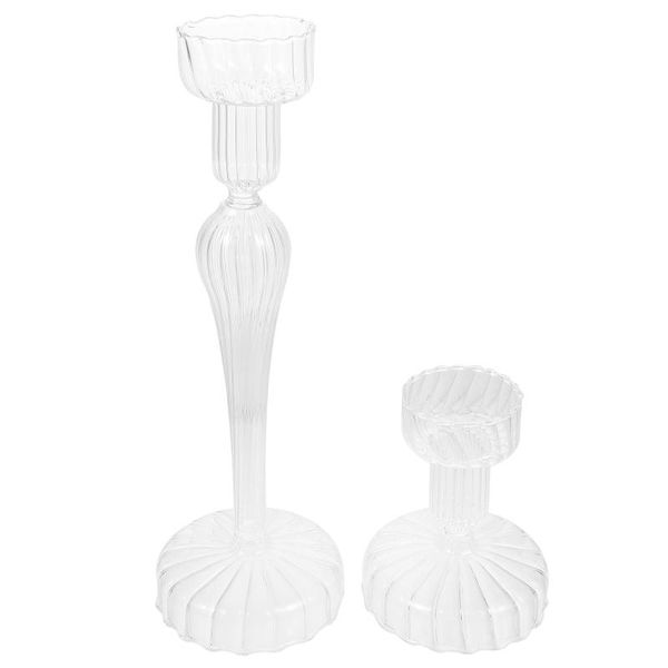 candle holders 2 pcs elegant striped glass tealight holder ornament 
candle holders 2 pcs elegant striped glass tealight holder ornament