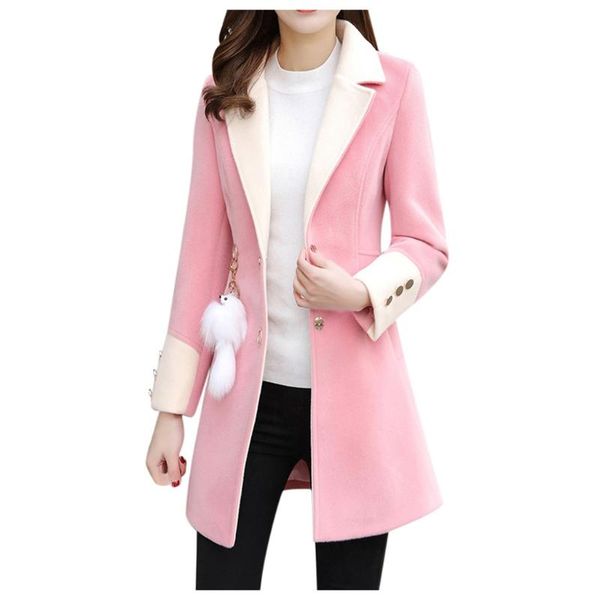 women's wool & blends jaycosin2021 fashion ladies color matching slim woolen coat long-sleeved temperament lapel autumn winter casual s, Black
women's wool & blends jaycosin2021 fashion ladies color matching slim woolen coat long-sleeved temperament lapel autumn winter casual s, Black