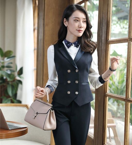 women's vests formal women waistcoat & vest double breasted elegant female office uniform designs ladies work wear clothes ol styles, Black;white
women's vests formal women waistcoat & vest double breasted elegant female office uniform designs ladies work wear clothes ol styles, Black;white