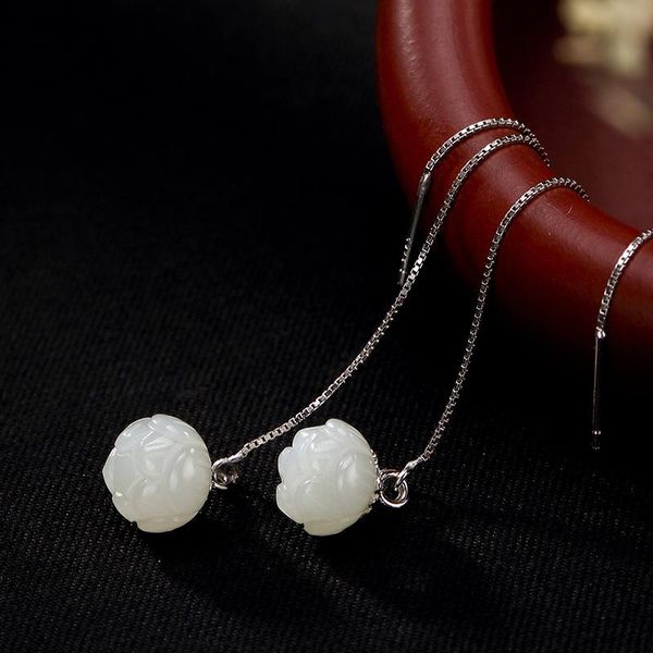 dangle & chandelier natural 925 sterling silver ear line inlaid hetian jade white lotus retro earrings jewelry simple individuality for wome
dangle & chandelier natural 925 sterling silver ear line inlaid hetian jade white lotus retro earrings jewelry simple individuality for wome